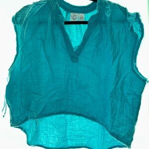 Teal Sleeveless Top, with Matching Shorts